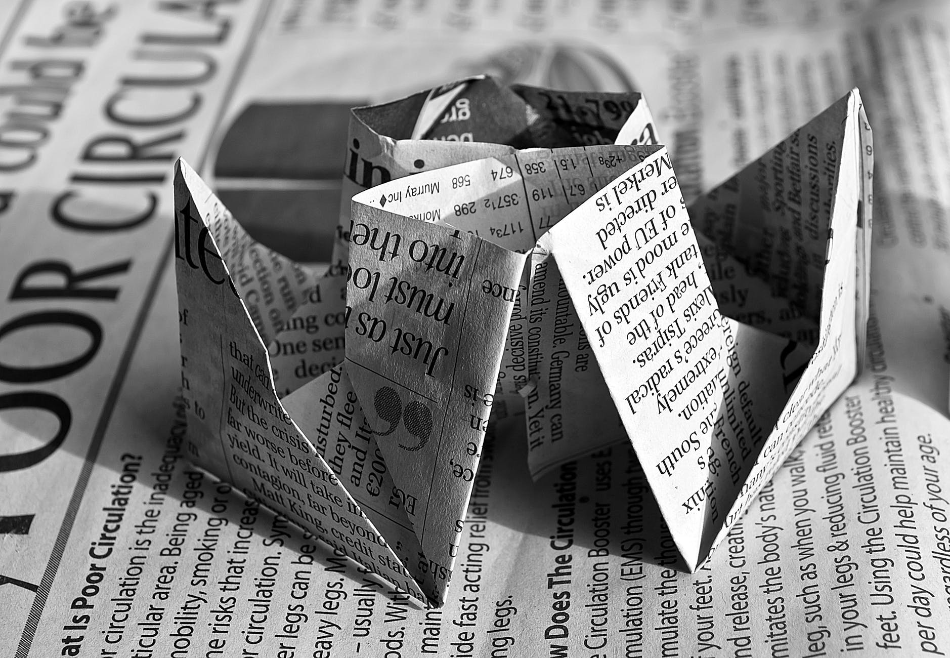 newspaper origami